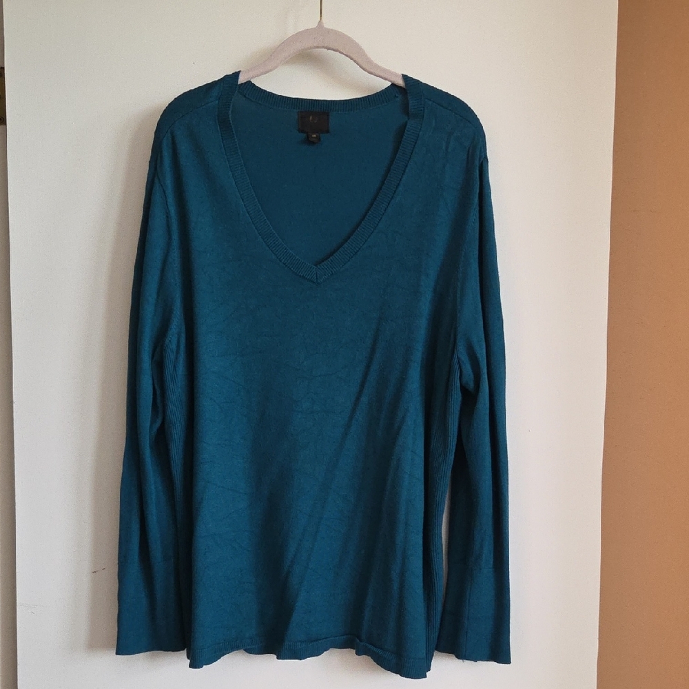 JM Collection V-Neck Long Sleeve Sweater